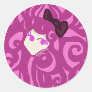 Cotton Candy Girl Classic Round Sticker