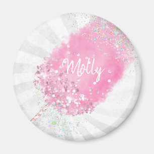 Cotton candy glitter cute pink girly  magnet