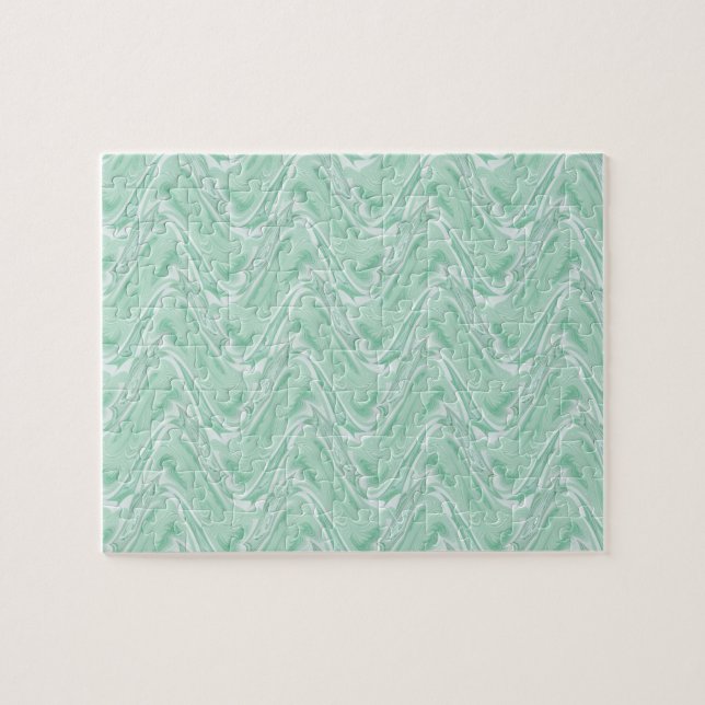 Cotton Candy Green Abstract Jigsaw Puzzle (Horizontal)