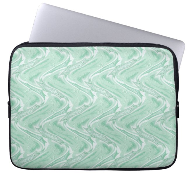 Cotton Candy Green Abstract Laptop Sleeve (Front)