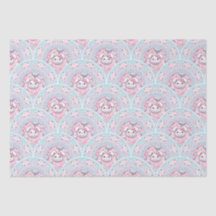 Cotton Candy Kawaii Bunny Mandala Art Deco Scallop
