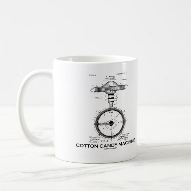 Cotton Candy Machine US Patent Diagram  Coffee Mug (Left)