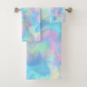 Cotton Candy Marble Bath Towel Set