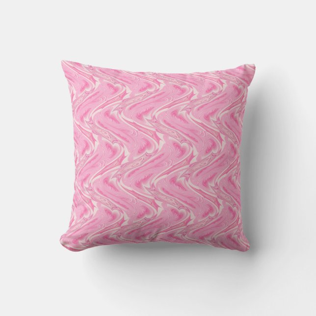 Cotton Candy Pink Abstract Cushion (Front)