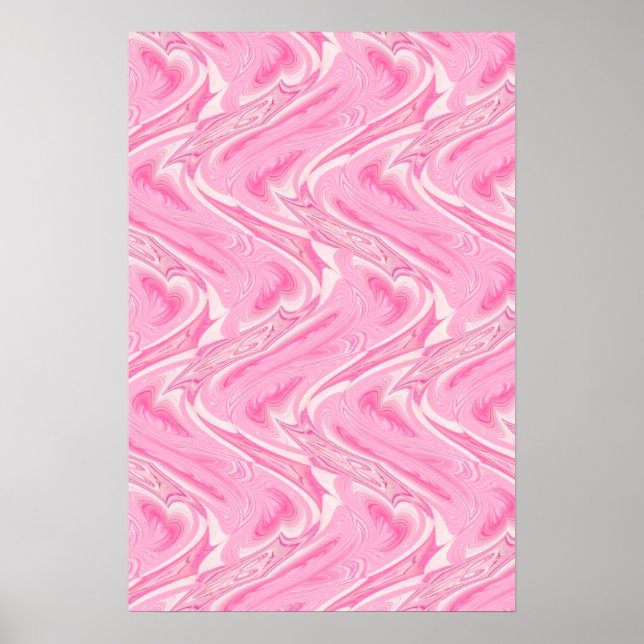 Cotton Candy Pink Abstract Poster (Front)