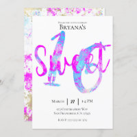 Cotton Candy Pink Blue Sweet 16 Birthday Party