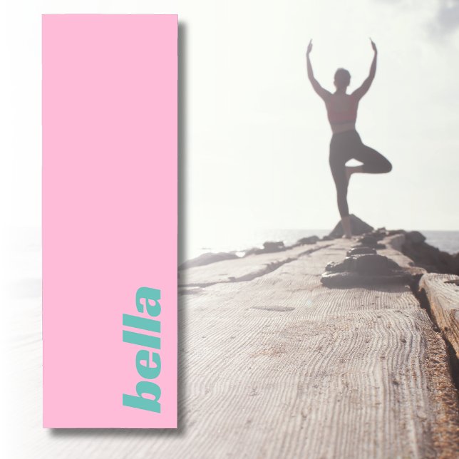 Cotton Candy Pink Elegant Name | Stylish Simple Yoga Mat (Creator Uploaded)