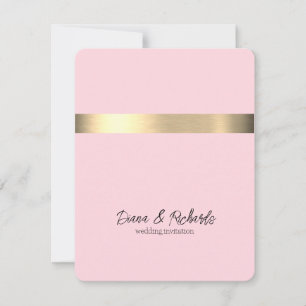 Cotton Candy Pink Gold Foil Wedding Invitation