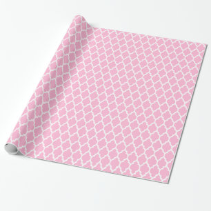 Cotton Candy Pink Moroccan Quatrefoil Pattern #4 Wrapping Paper