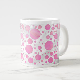 Cotton Candy Pink Polka Dot Large Coffee Mug