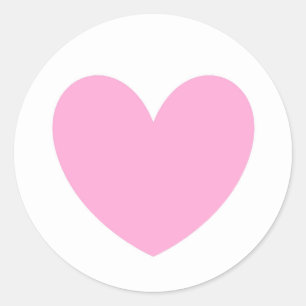 Cotton Candy Pink polka hearts on white Classic Round Sticker