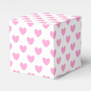 Cotton Candy Pink polka hearts on white Favour Box