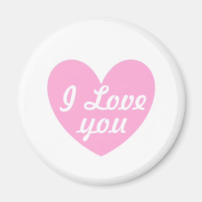 Cotton Candy Pink polka hearts on white Magnet (Front)