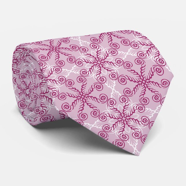 Cotton Candy Pink Swirl Neck Tie (Rolled)