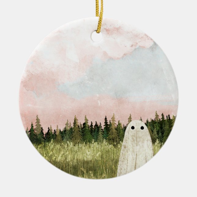Cotton Candy Skies Ceramic Ornament (Front)