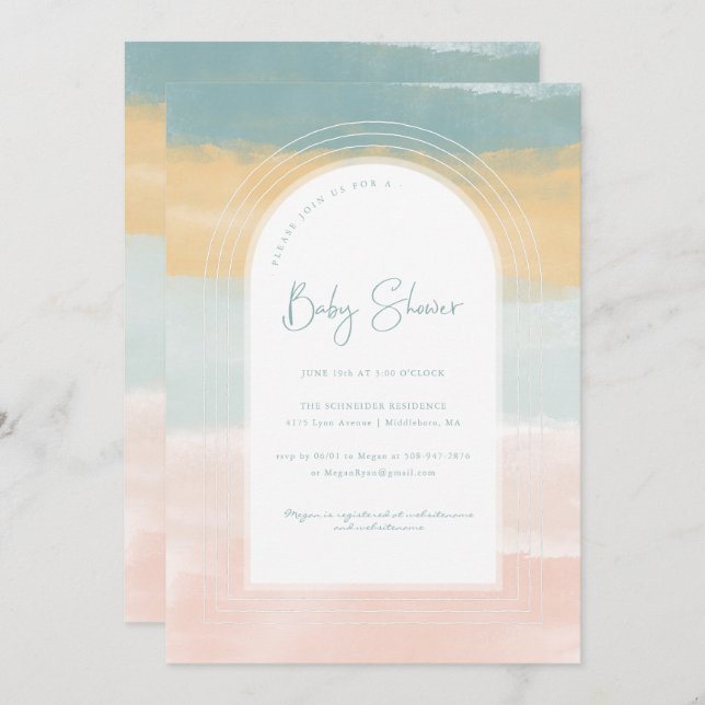Cotton Candy Sky | Rainbow Baby Shower Invitation (Front/Back)