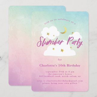 Cotton Candy Sky Slumber Party Invitation