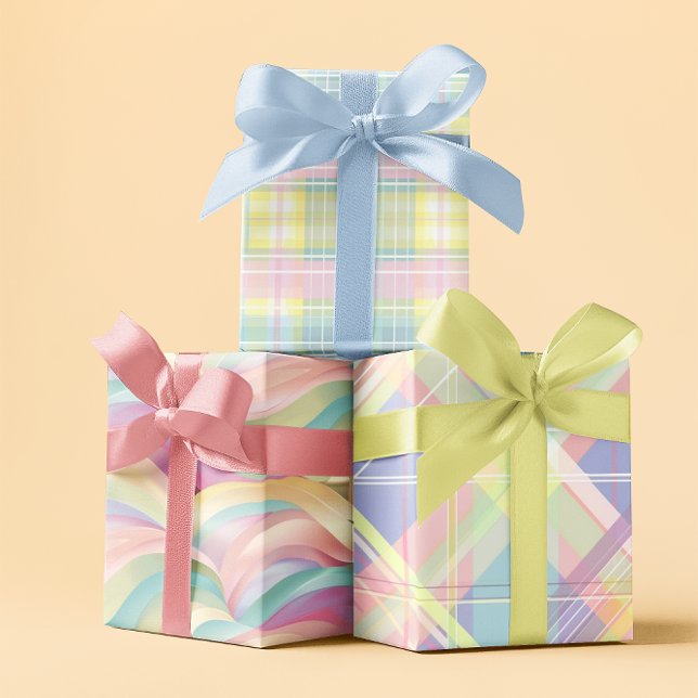 Cotton Candy Spring pastel set of 3  Wrapping Paper Sheet (Cotton Candy Spring pastel set of 3 Wrapping Paper Sheets)