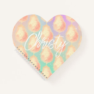 Cotton candy star dust peach teal purple pastel notebook