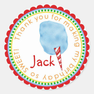 Cotton Candy  Stickers- Blue Classic Round Sticker