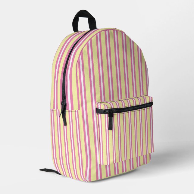 Cotton Candy Striped Pattern  Printed Backpack (Back Corner Left)