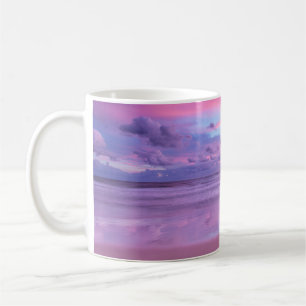 Cotton candy sunrise: beach view. coffee mug