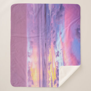 Cotton candy sunrise: beach view. sherpa blanket