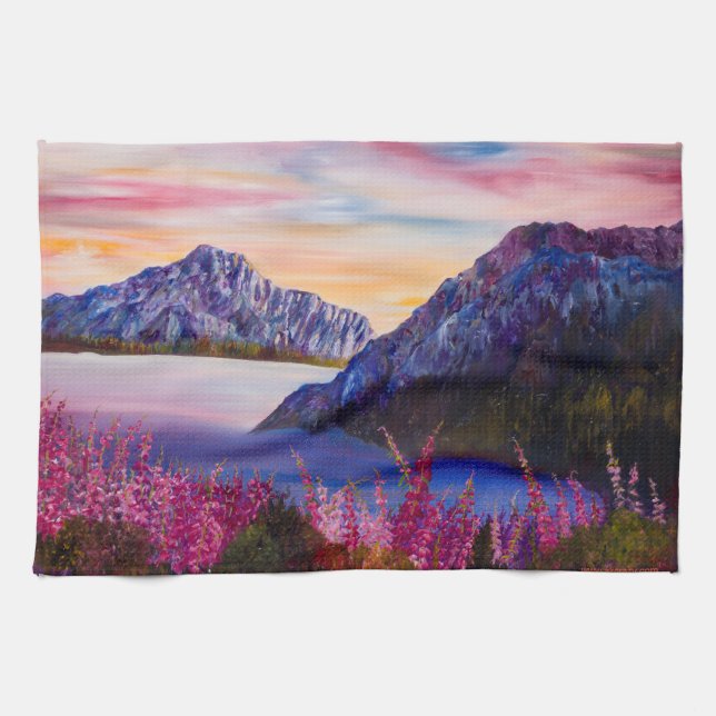 Cotton Candy Sunset Tea Towel (Horizontal)