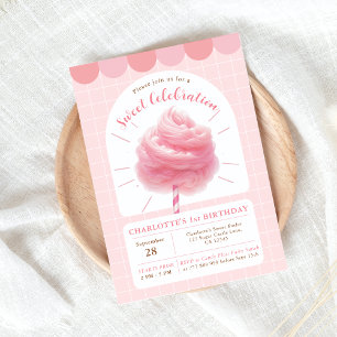 Cotton Candy Sweet Celebration Pink Invitation
