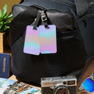Cotton Candy Swirl Digital Print Luggage Tag