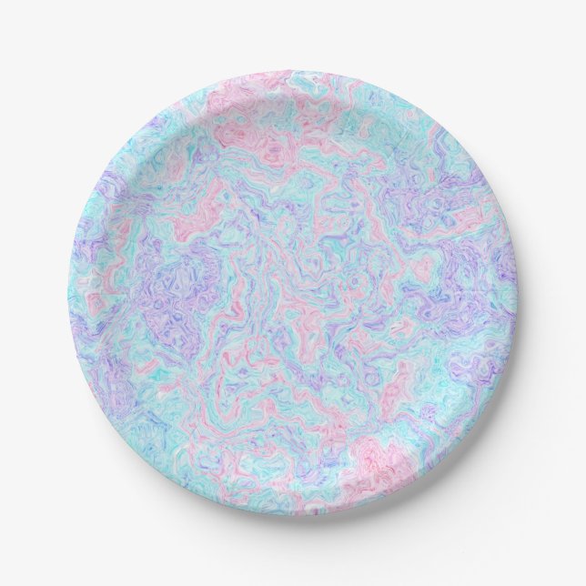 Cotton Candy Swirls Paper Plate (Front)