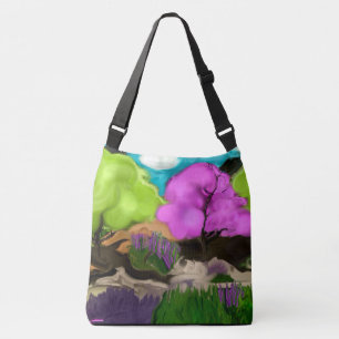 Cotton Candy Trees Abstract Art Crossbody Bag