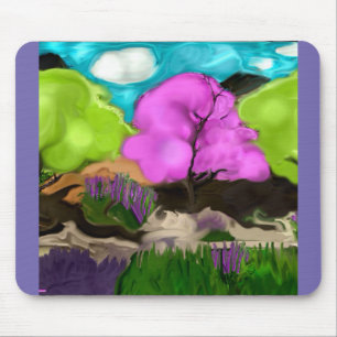 Cotton Candy Trees Abstract Art Mouse Pad