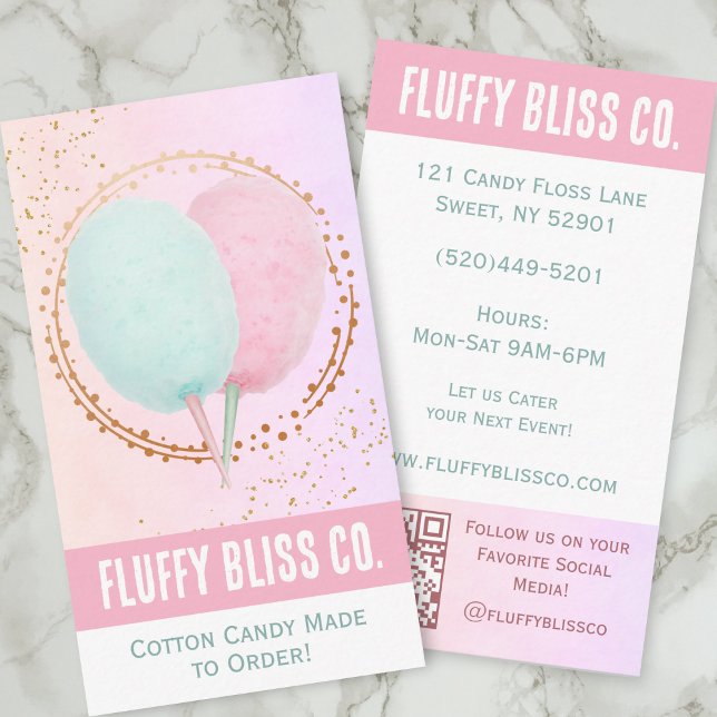 Cotton Candy Trendy Chic Business Card (Creator Uploaded)
