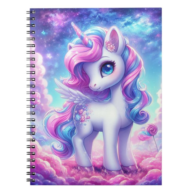 Cotton Candy Unicorn Journal Notebook (Front)