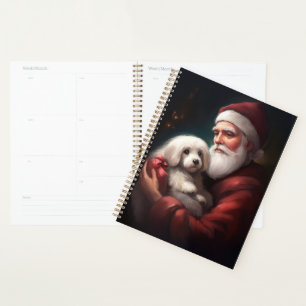 Cotton De Tulear With Santa Claus Christmas Planner