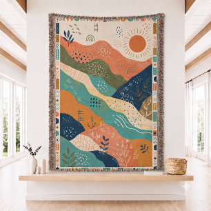 Cotton Doodle Woven Throw Blanket