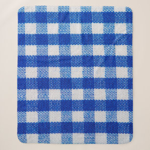 cotton fabric texture blue chequered sherpa blanket