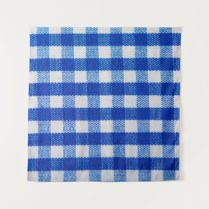 cotton fabric texture blue chequered tapestry