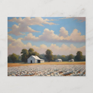 Cotton Field Art Postcard