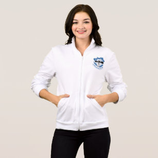 Cotton fleece warm up jacket w/logo