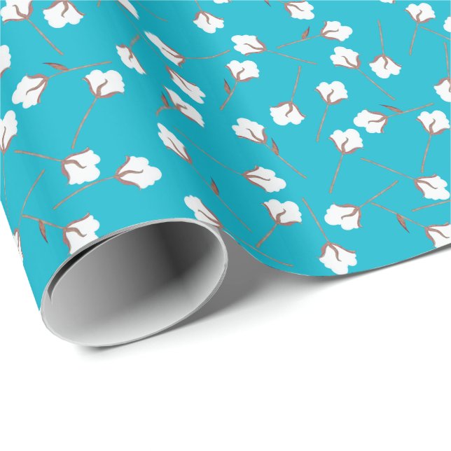 Cotton Flowers Custom Pattern Wrapping Paper (Roll Corner)