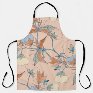 Cotton flowers: graceful peach ornament apron