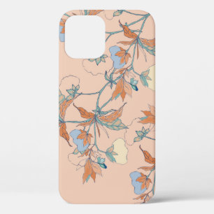 Cotton flowers: graceful peach ornament iPhone 12 case
