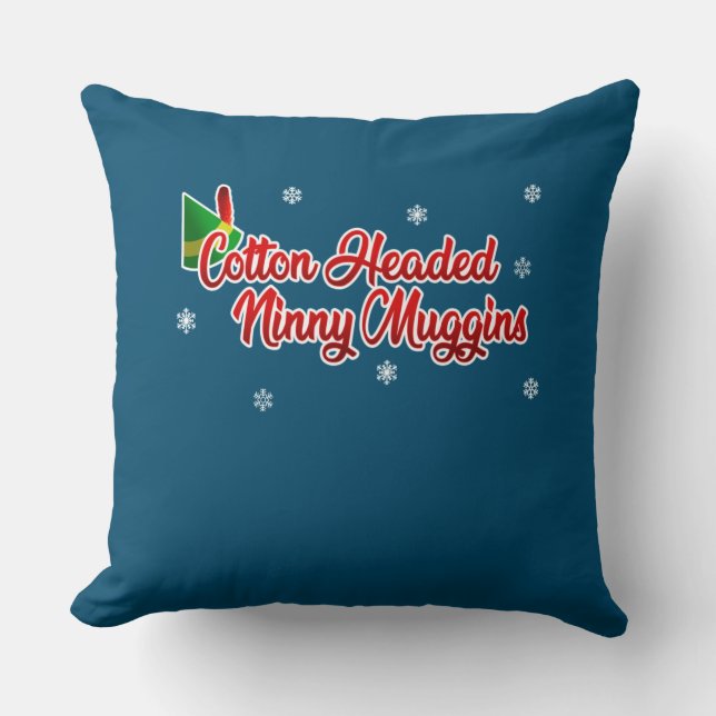 Cotton Headed Ninny Muggins Funny Elf Christmas Cushion (Front)