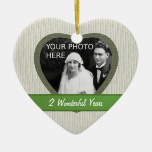 "Cotton" Look 2nd Wedding Anniversary Ornament