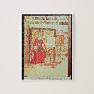 Cotton Nero D VIII fol.7 Queen Matilda holding a c Jigsaw Puzzle