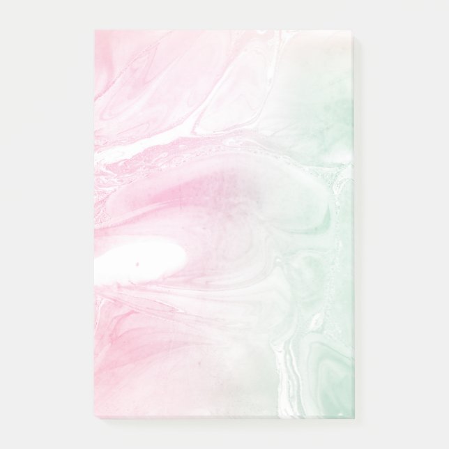 Cotton Pink Girly Mint Ombre Post-it Notes (Front)