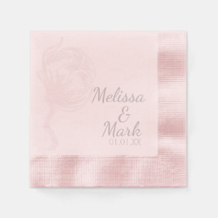 Cotton Plant Botanical Monogram Pink Napkin
