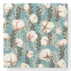 Cotton Plant Pattern Light Blue